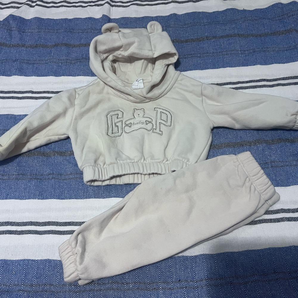 GAP Kids Cream Hoodie and Joggers Set